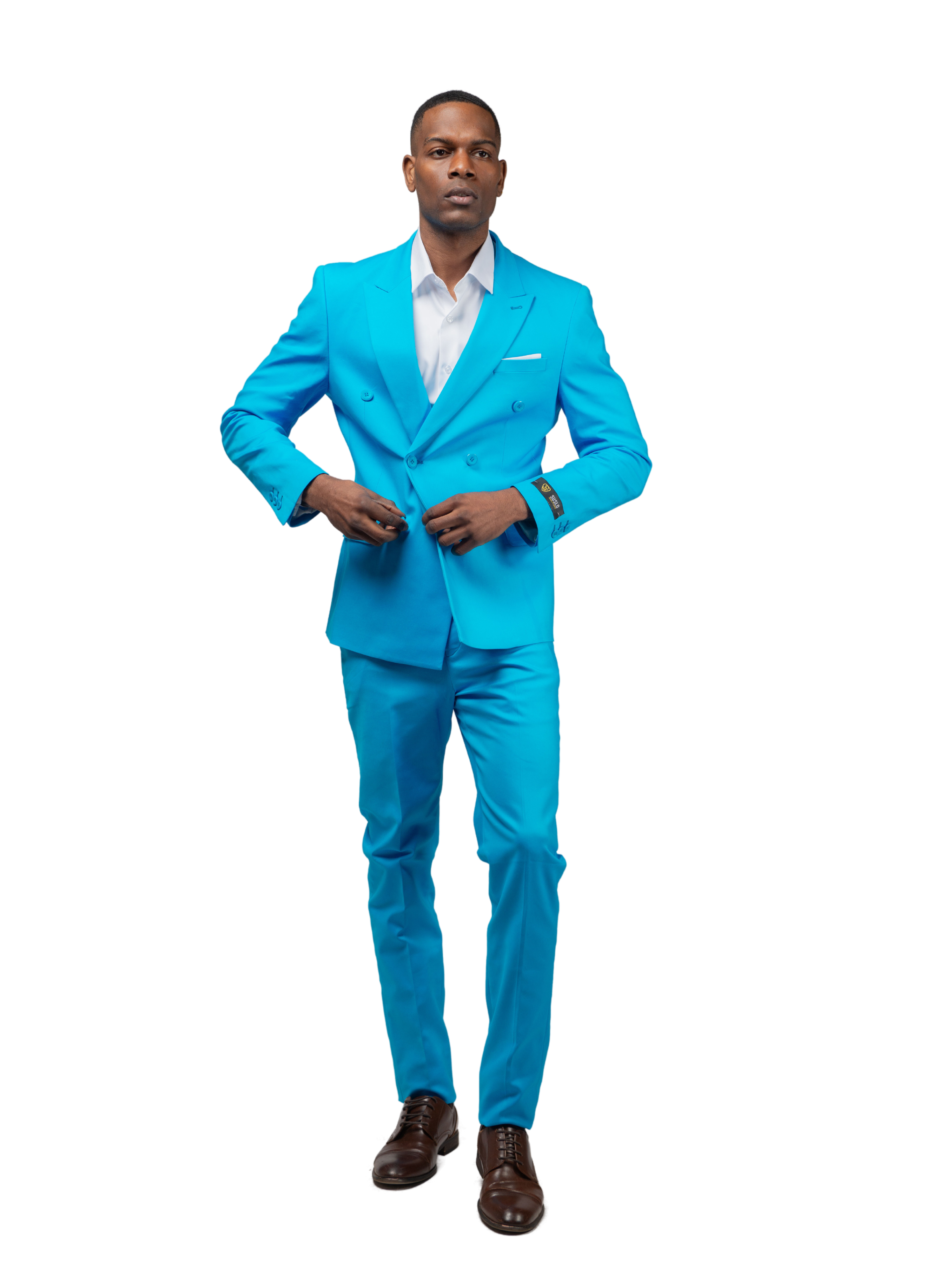Suslo Double Breasted Suit (Two Piece) Turquoise