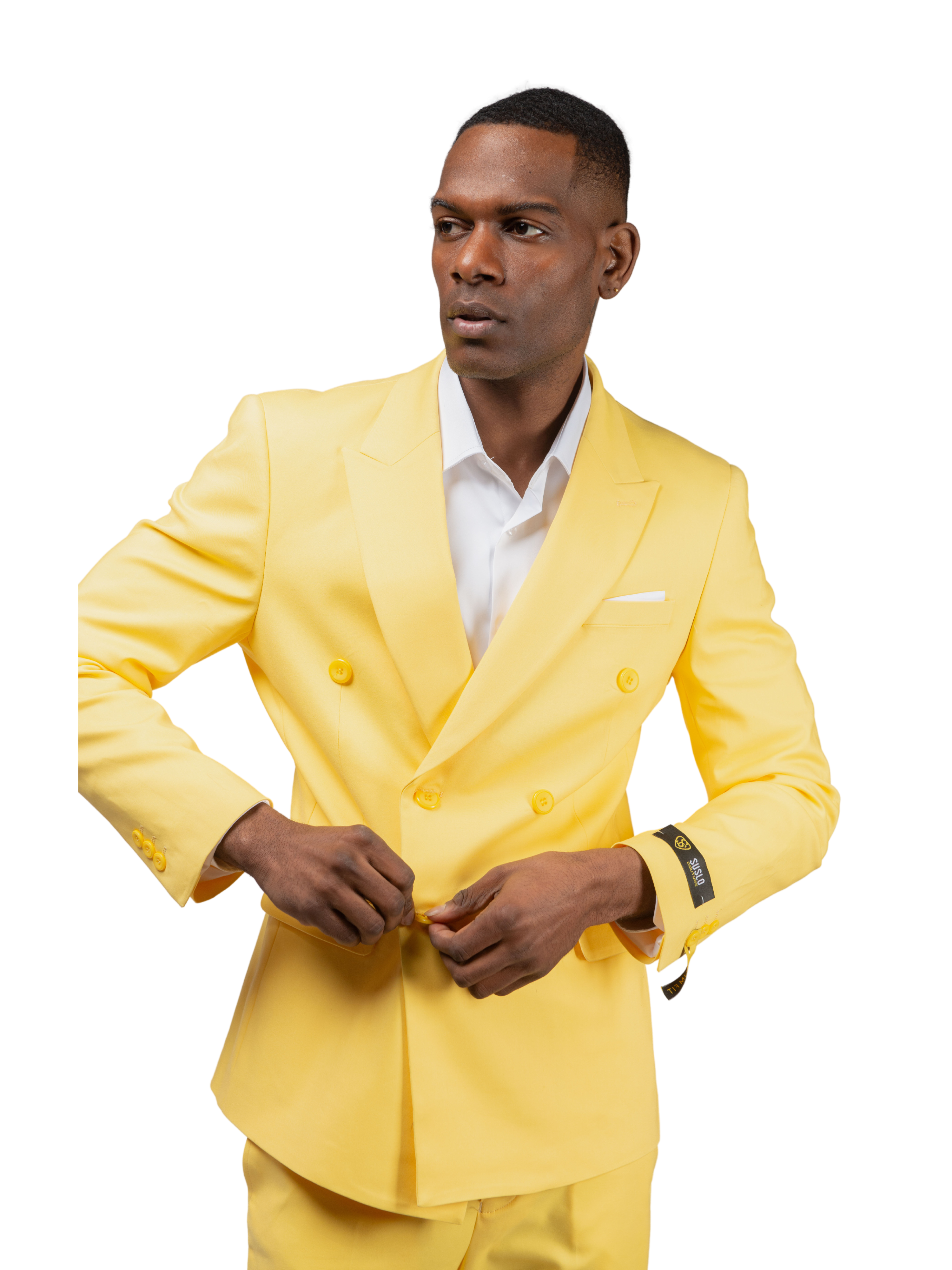 Suslo Double Breasted Suit (Two Piece) Yellow