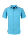 Suslo Solid Stretch Short Sleeve Shirt (SC515-Turquoise)
