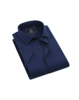 Suslo Solid Stretch Short Sleeve Shirt (SC515-2-navy)