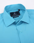 Suslo Solid Stretch Short Sleeve Shirt (SC515-Turquoise)