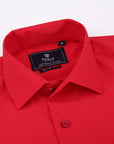 Suslo Solid Stretch Short Sleeve Shirt (SC515-Red)