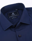 Suslo Solid Stretch Short Sleeve Shirt (SC515-2-navy)