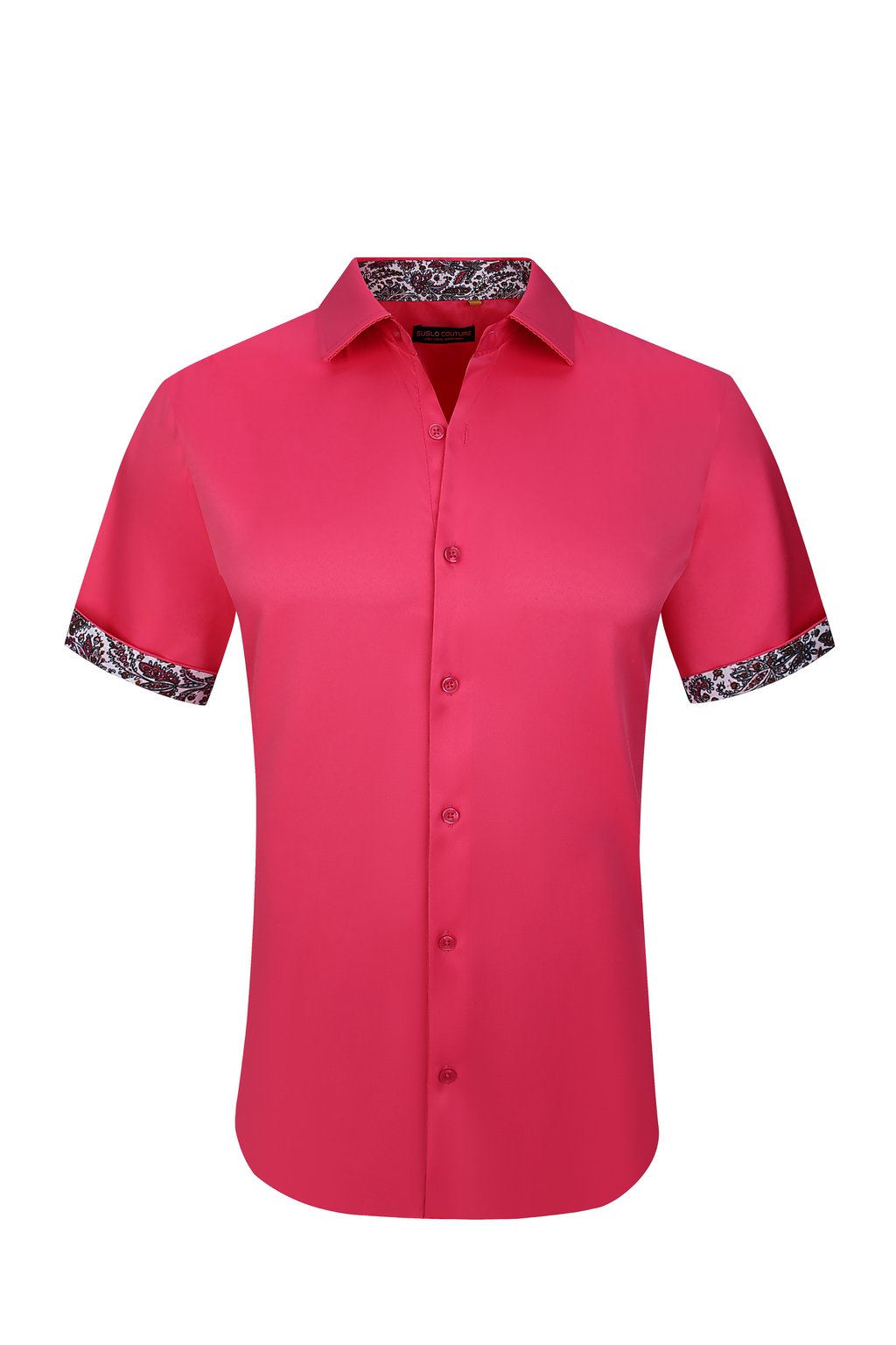 - Short Fucsia Sleeve – Way Suslo Couture Solid Suslo Shirt Stretch 4