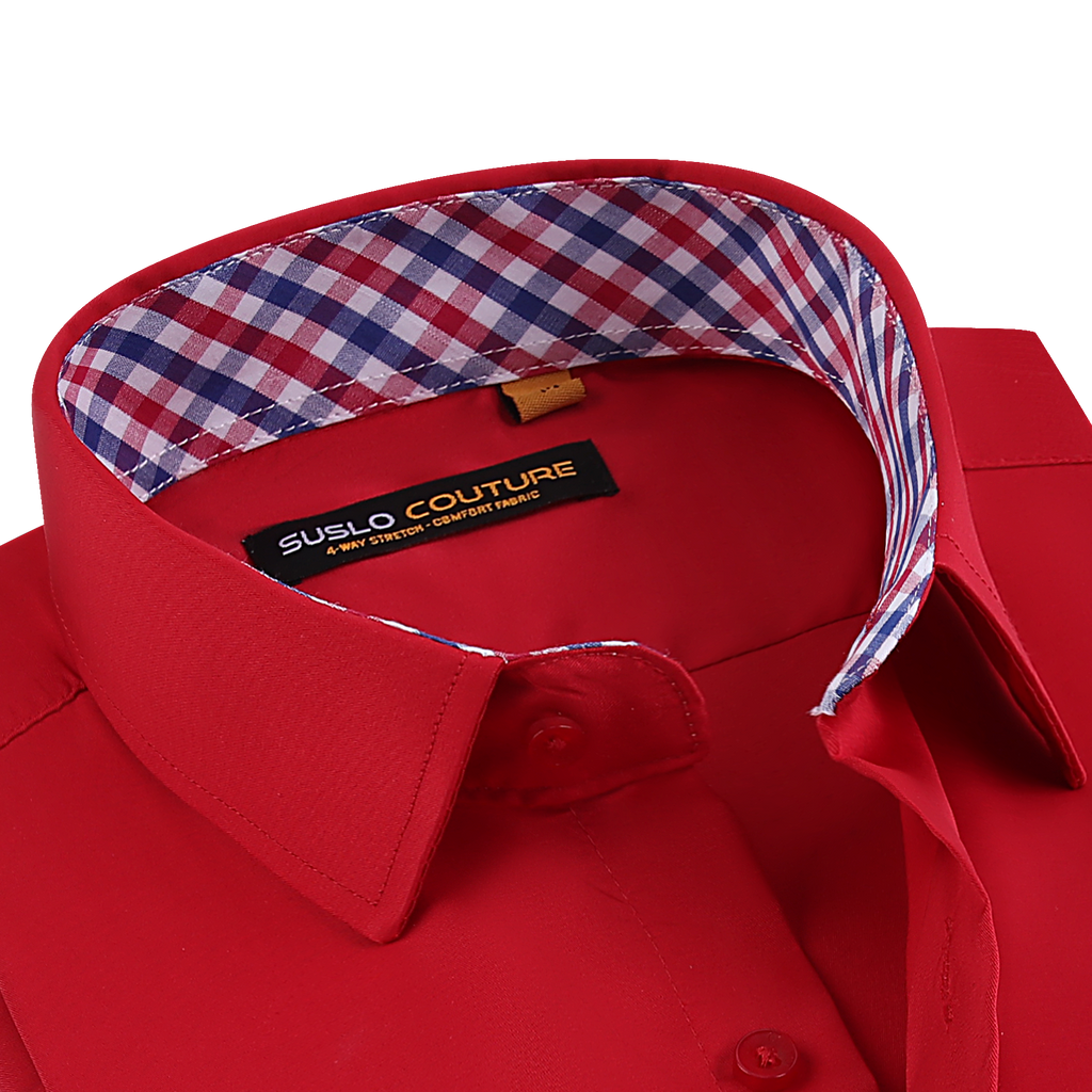 Shirt - Solid Stretch Suslo Suslo 4 Way – Short Red Sleeve Couture