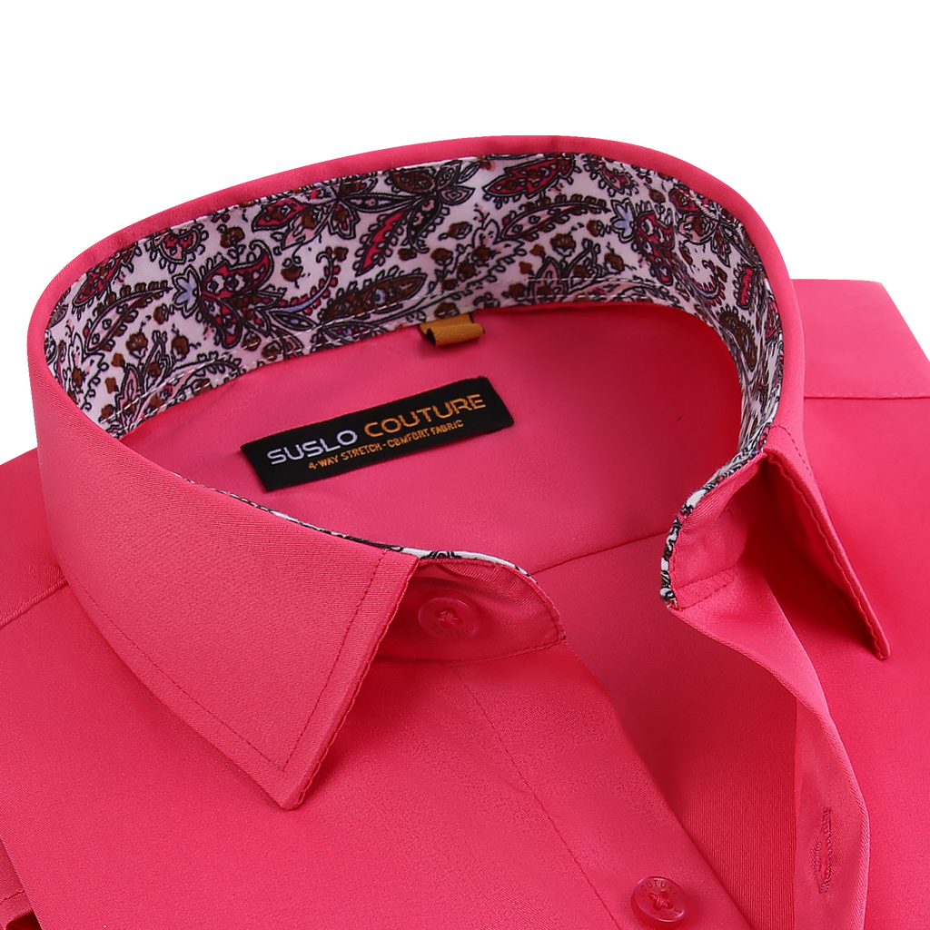 Sleeve Way Suslo Solid Fucsia – 4 Suslo Short - Stretch Couture Shirt