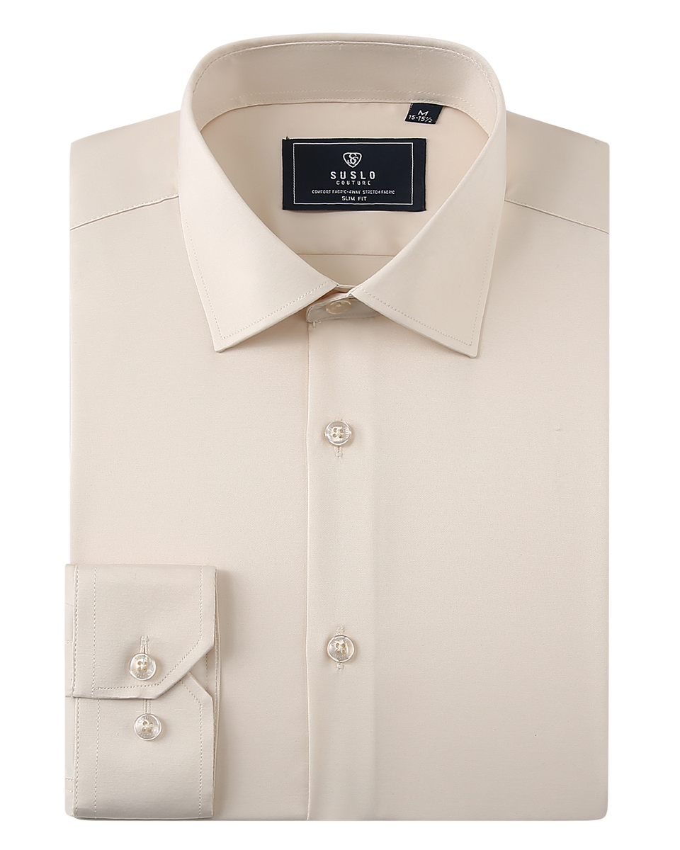 Perfect Dress Shirt (BEIGE) – Suslo Couture