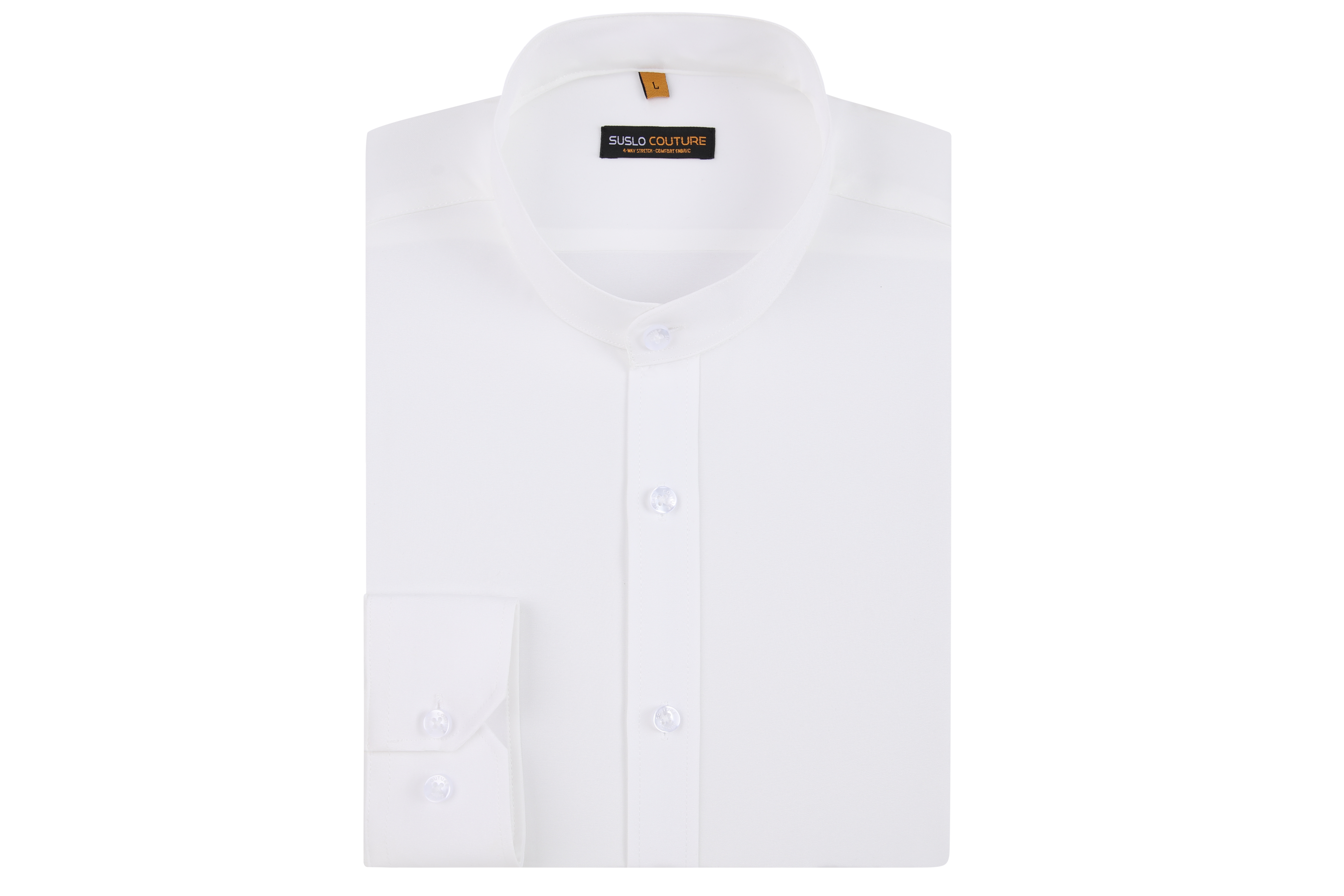 Banded Collar Solid - White