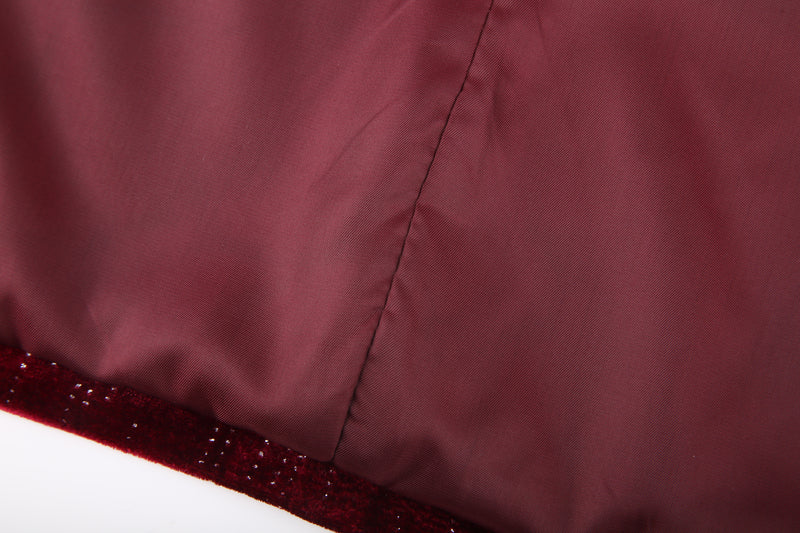 Luxury Slim Fit Suit Separate - Burgundy Velvet Texture Sportcoat