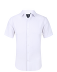 Suslo Solid Stretch Short Sleeve Shirt (SC515-White)