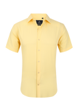 Suslo Solid Stretch Short Sleeve Shirt (SC515-Yellow)