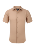 Suslo Solid Stretch Short Sleeve Shirt (SC515-Tan)