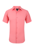 Suslo Solid Stretch Short Sleeve Shirt (SC515-Fucusia)