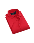 Suslo Solid Stretch Short Sleeve Shirt (SC515-Red)