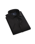 Suslo Solid Stretch Short Sleeve Shirt (SC515-1-Black)
