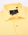 Suslo Solid Stretch Short Sleeve Shirt (SC515-Yellow)