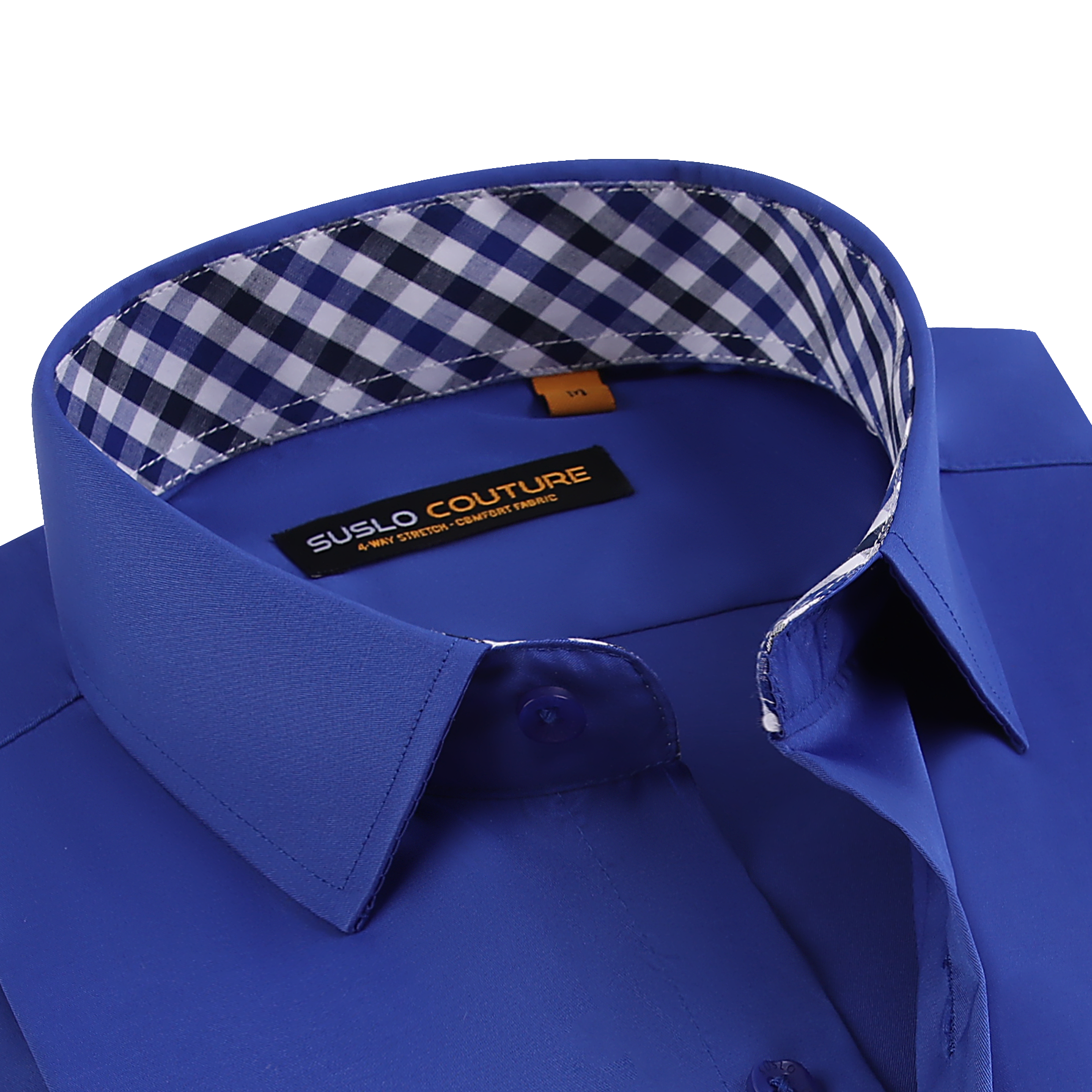 Suslo Solid 4 Way Stretch Short Sleeve Shirt - Royal