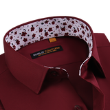 Suslo Solid 4 Way Stretch Short Sleeve Shirt - Burgundy