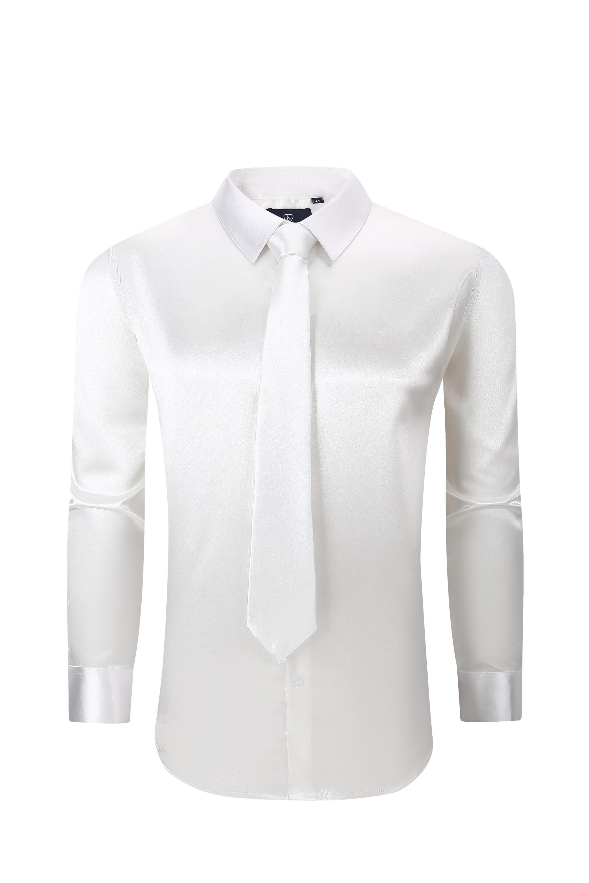 721 Satin Dress Shirt Combo ( Shirt and Tie)