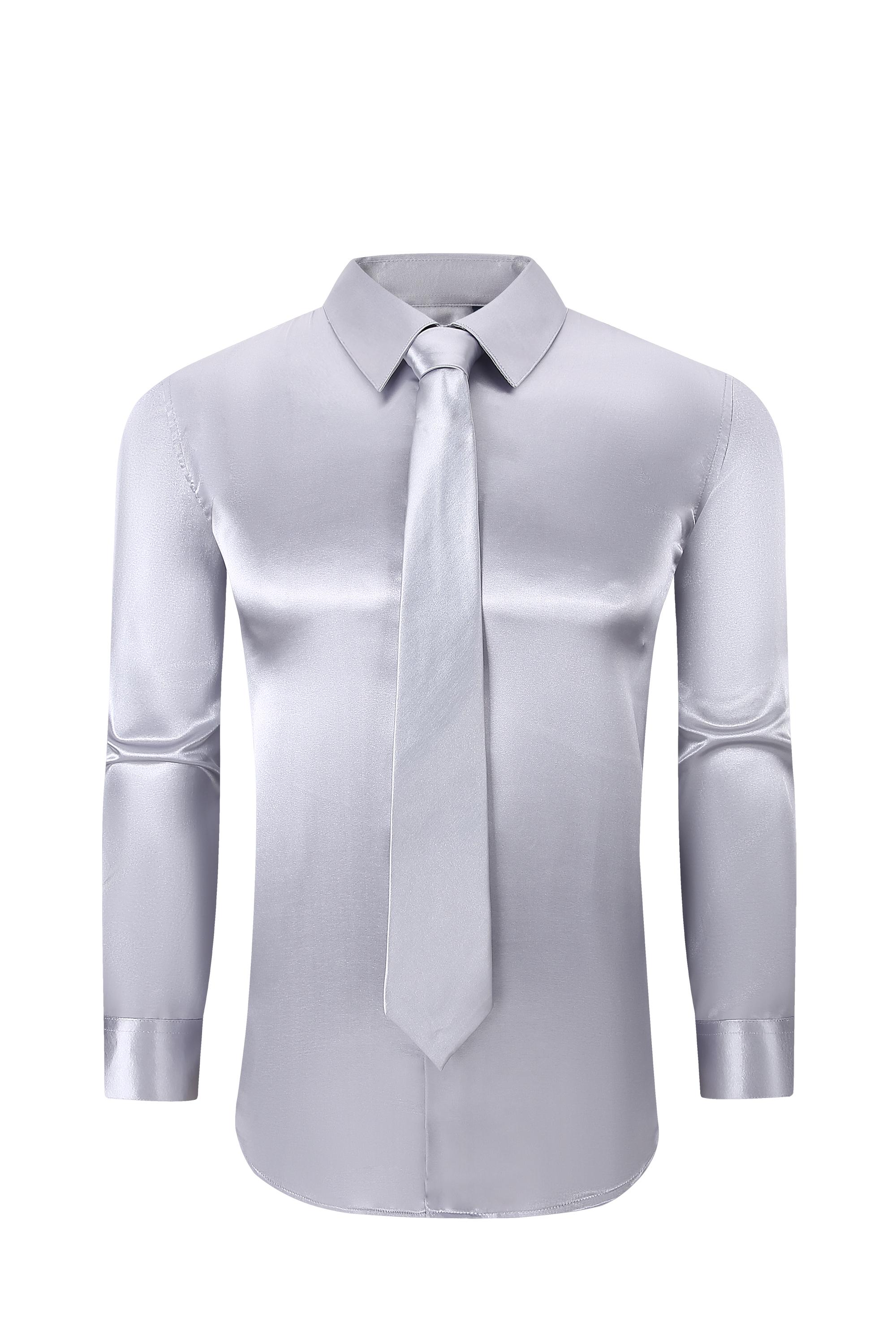 721 Satin Dress Shirt Combo ( Shirt and Tie)