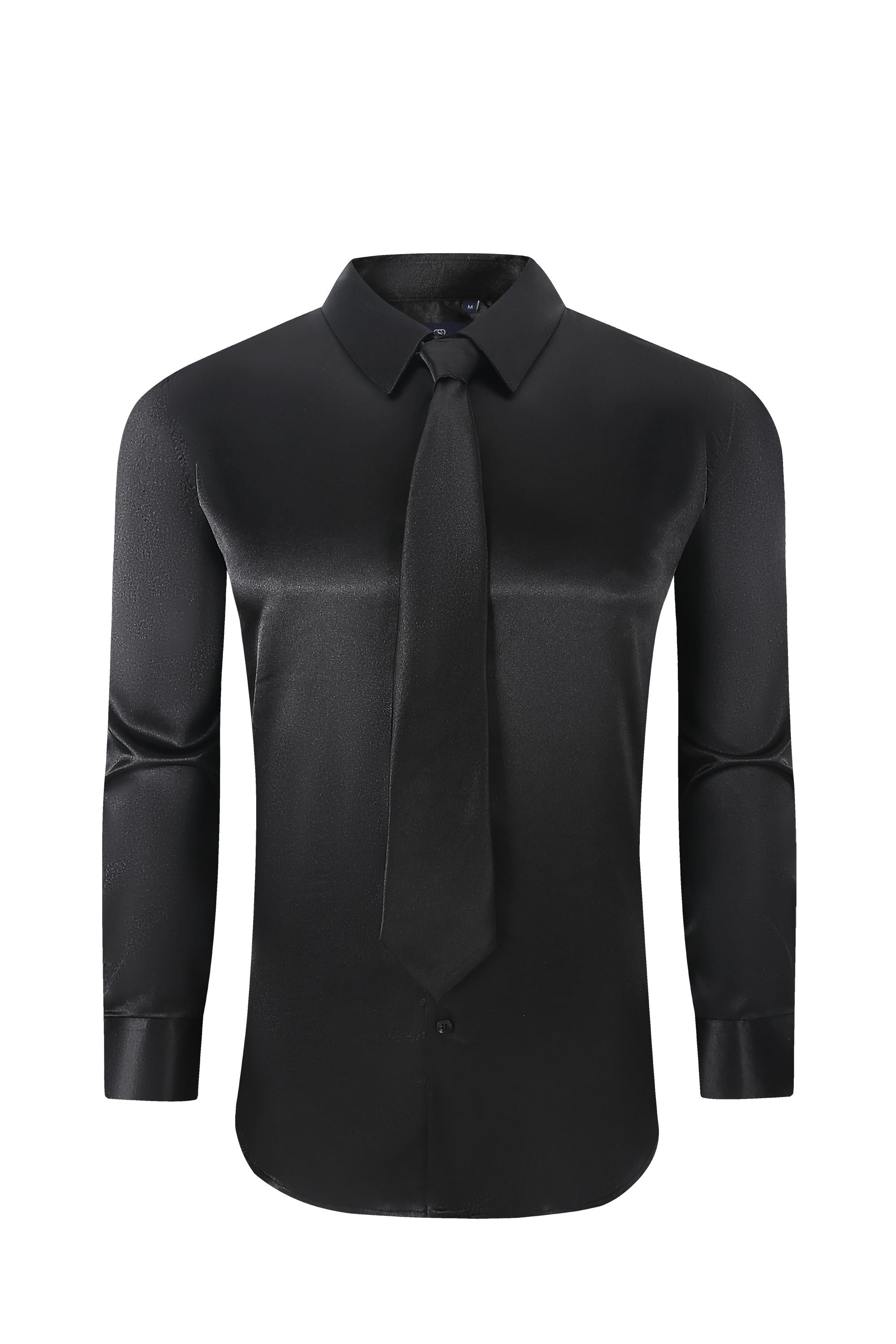 721 Satin Dress Shirt Combo ( Shirt and Tie)
