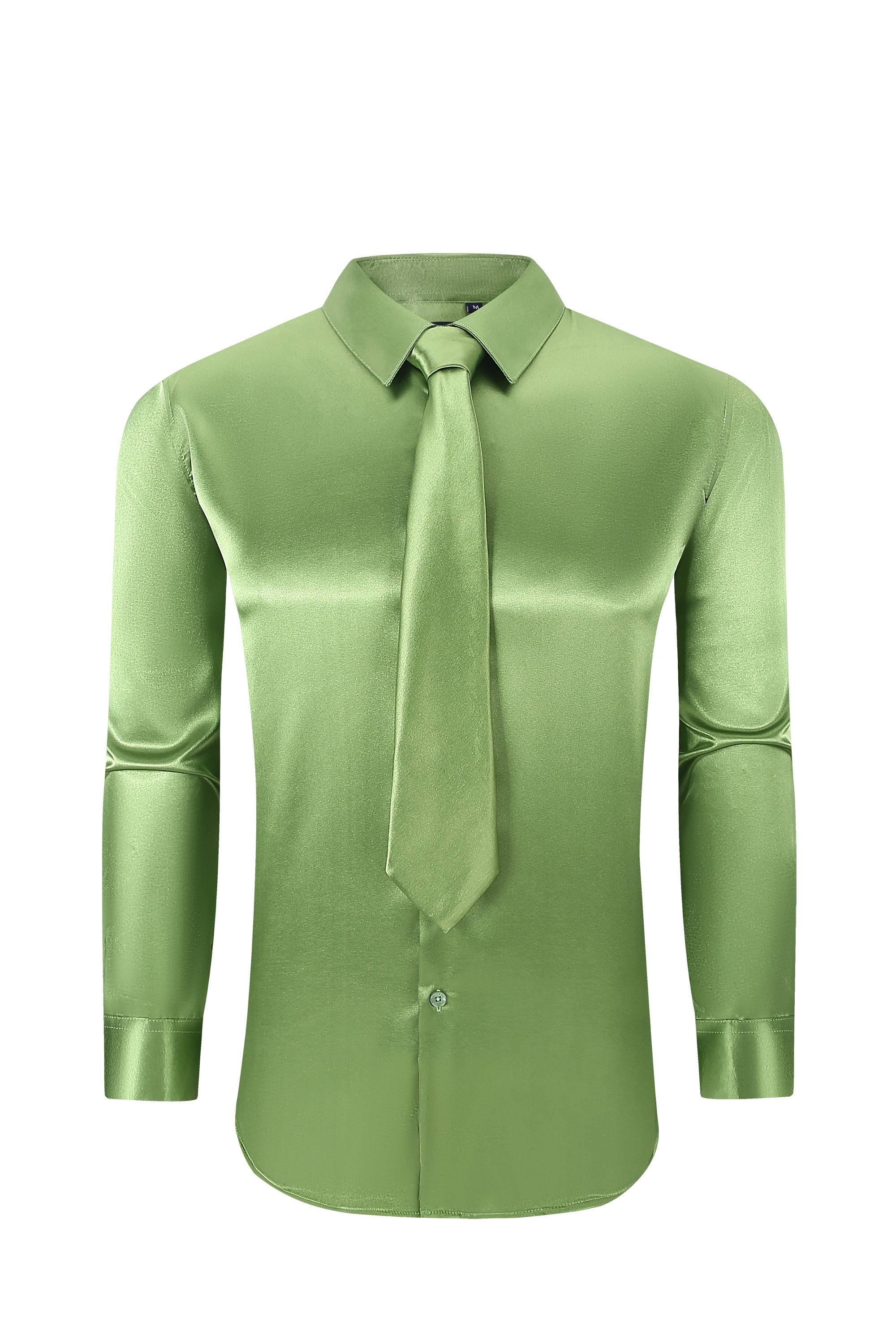 721 Satin Dress Shirt Combo ( Shirt and Tie)