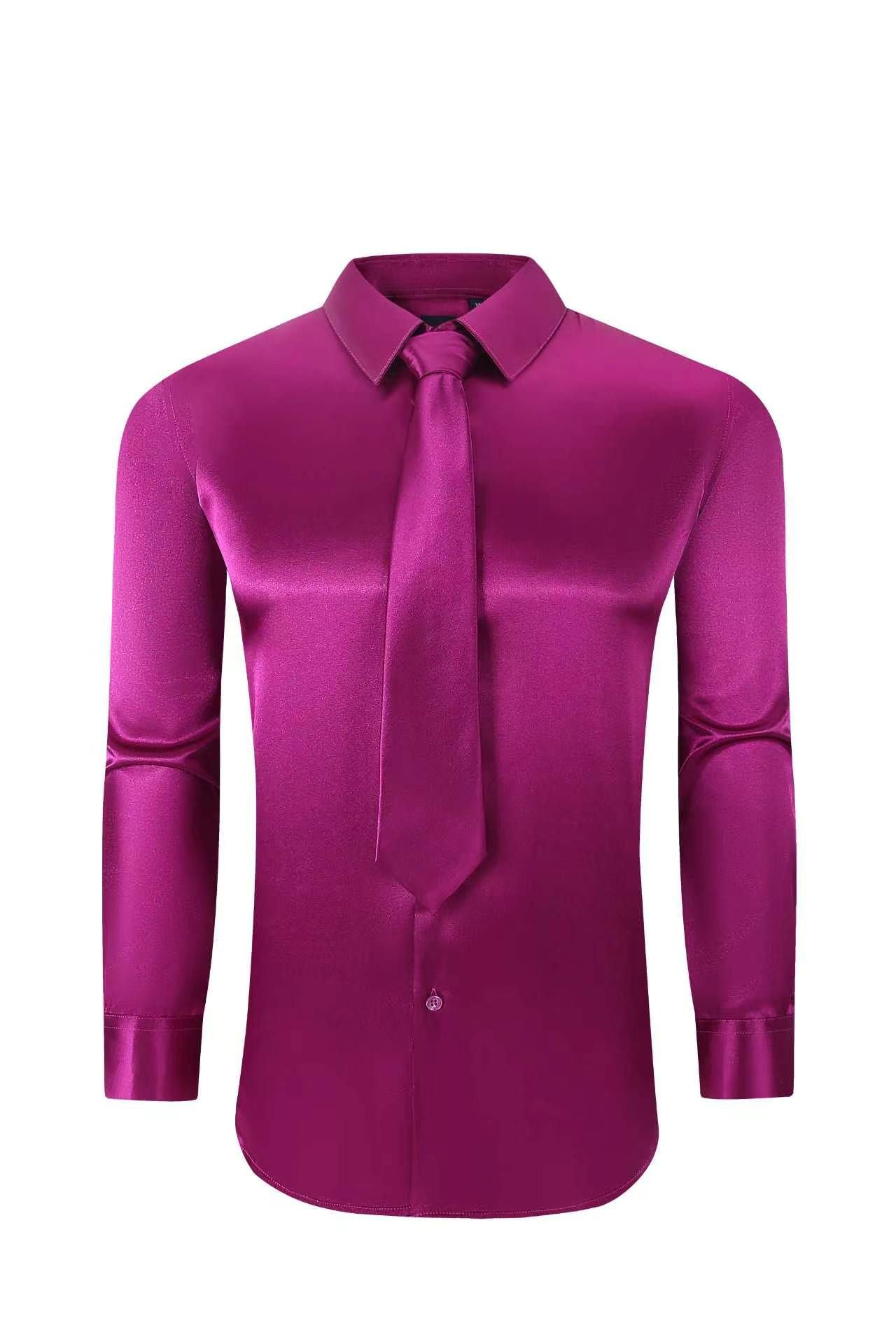 721 Satin Dress Shirt Combo ( Shirt and Tie)