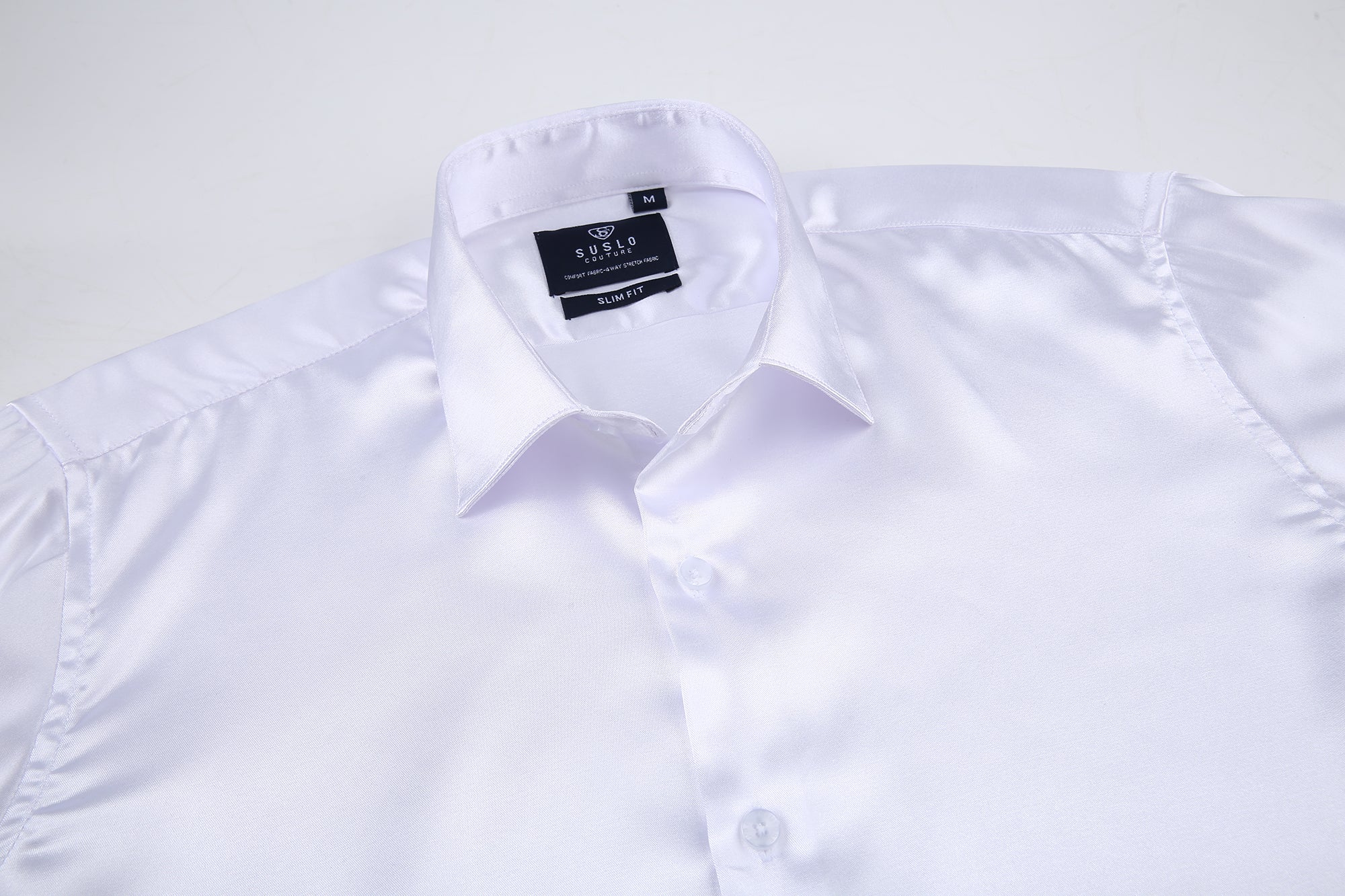 Satin Collared - White