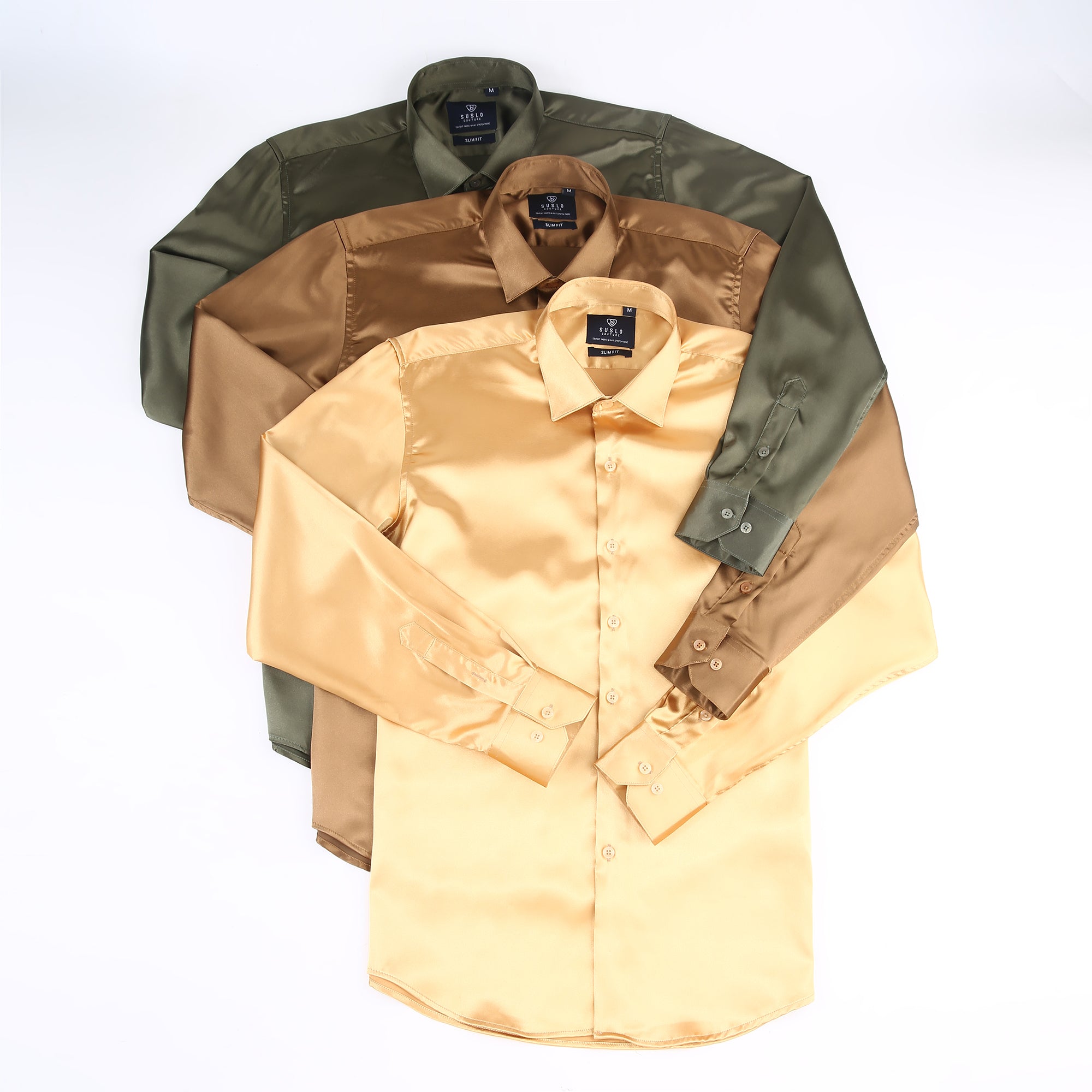 Satin Collared Dress Shirts