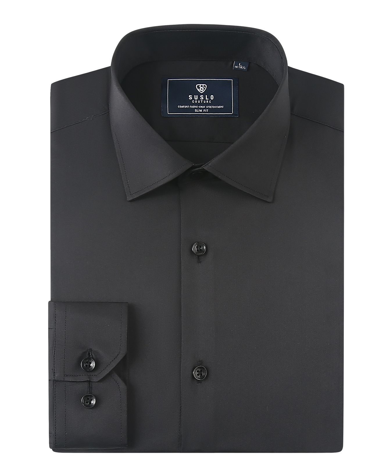 white christmas dresses Hisdern Men's Black Oxford Shirts with Chest Pocket Formal Office main image 0