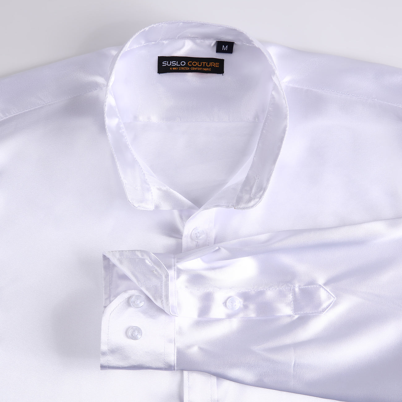 Satin Collared - White