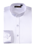 Satin Banded Collar Solid - Black