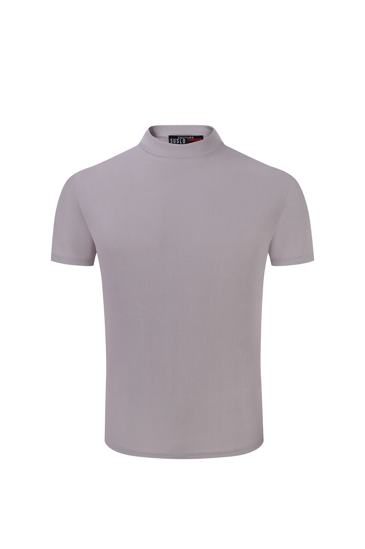Stretch Luxury Ribbed Tee - Silver