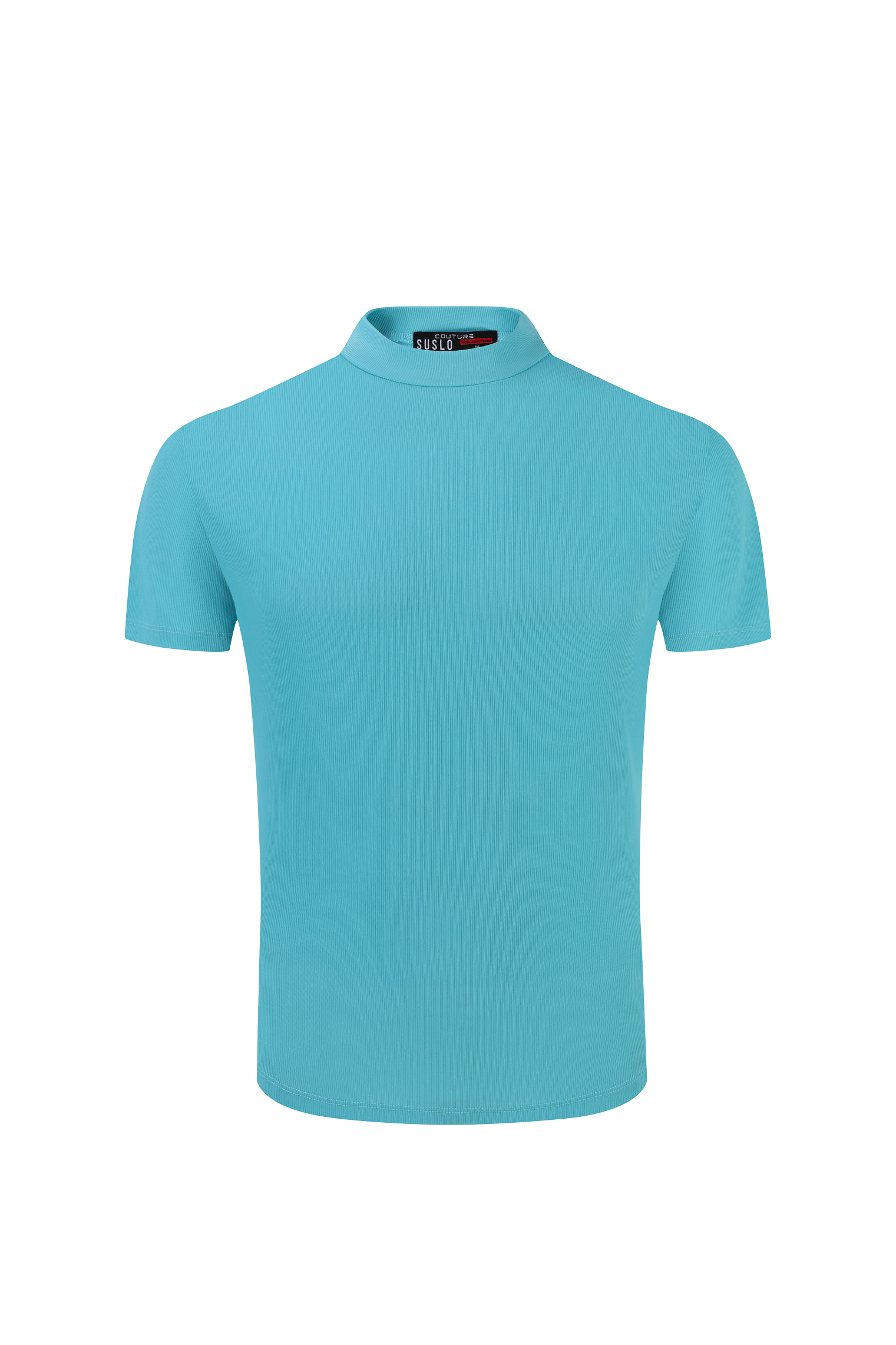 Stretch Luxury Ribbed Tee - Turquoise