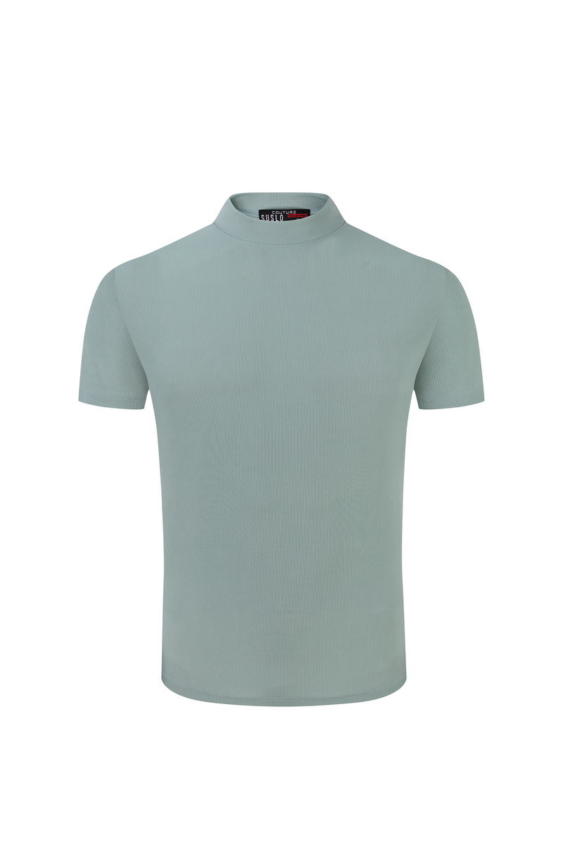 Stretch Luxury Ribbed Tee - Mint