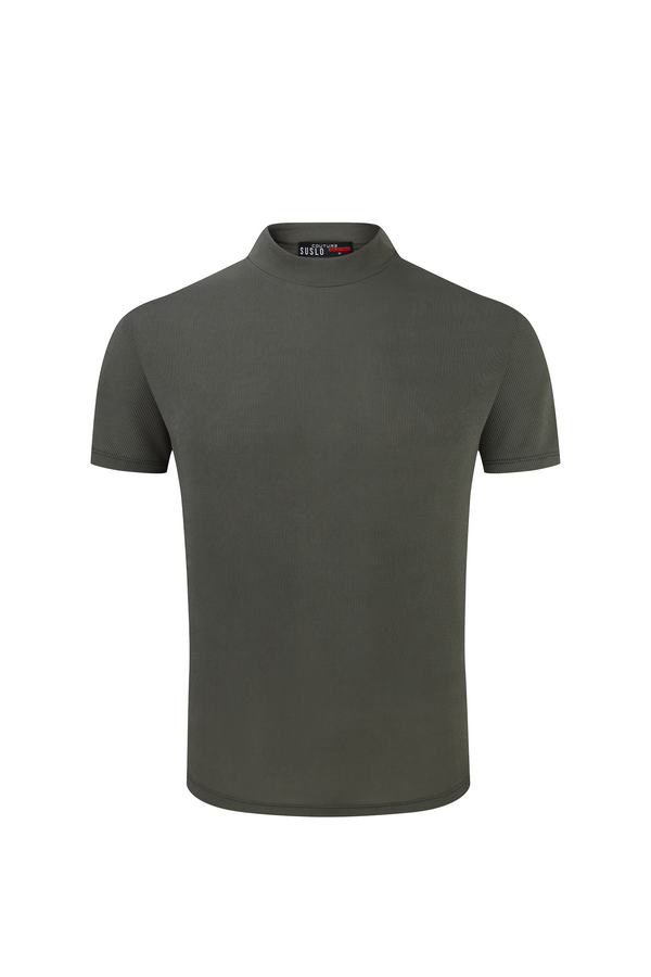 Stretch Luxury Ribbed Tee - Olive