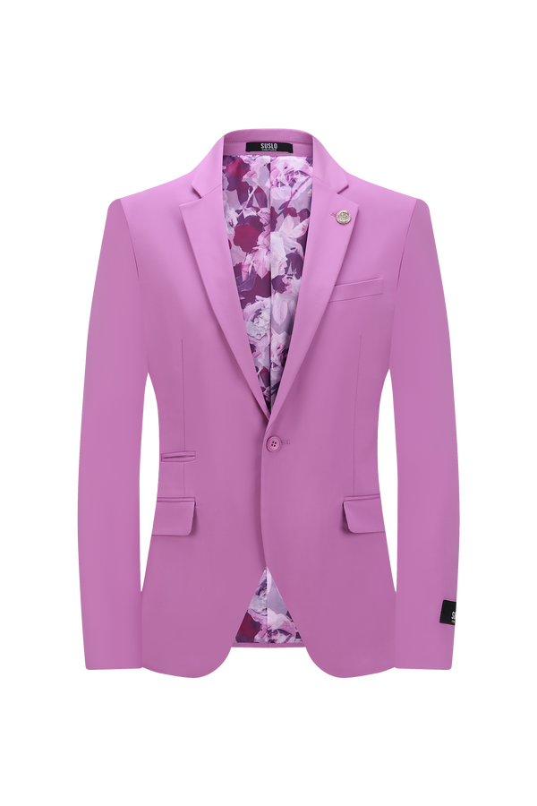 Cotton Sateen Luxury Slim Fit Suit Separate - Purple Jacket