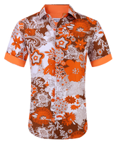 Suslo Floral Printed Short Sleeve Shirt (SC520-13-Rust)