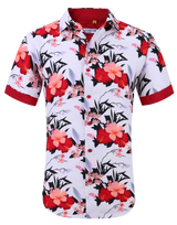 Suslo Floral Printed Short Sleeve Shirt (SC520-21-White)