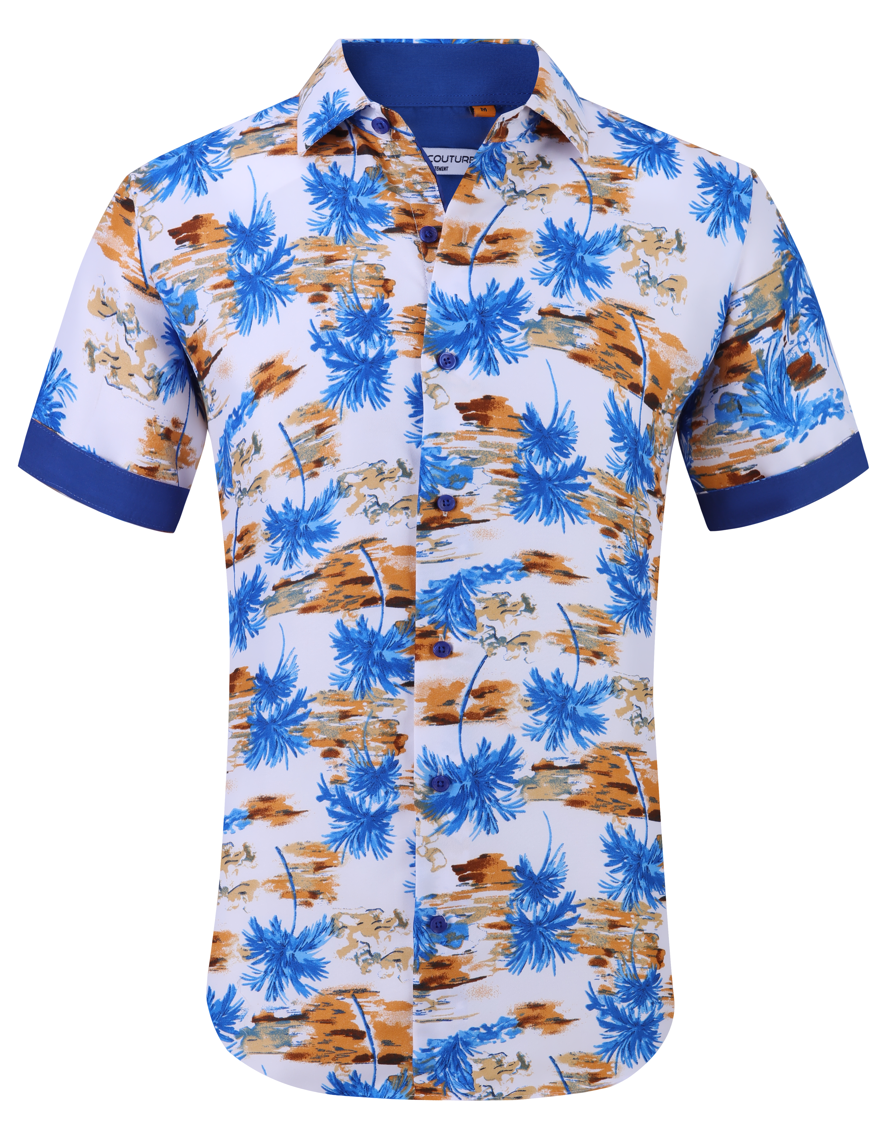 Suslo Floral Printed Short Sleeve Shirt (SC520-4-White)