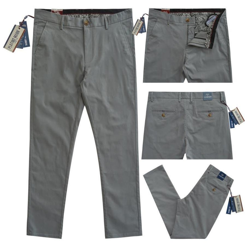 Cotton Stretch Chino Pant Silver #CP300-7