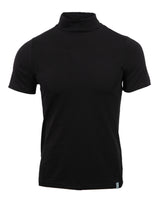 Cotton Spandex Luxury Mock Tee Black