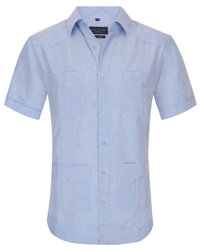 Guavera Cuban Short Sleeve Shirt Sky Blue