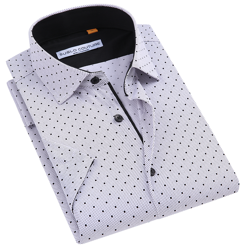 Suslo Gio Printed Short Sleeve Shirt (SC530-19-White)