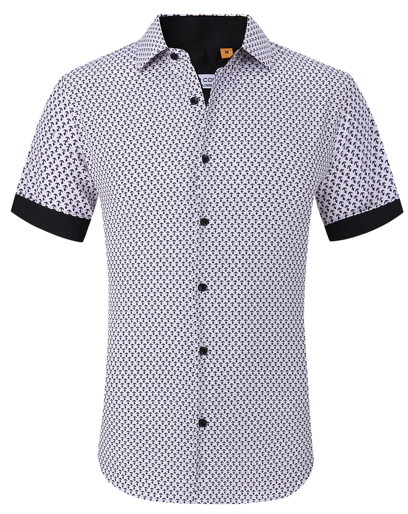Suslo Gio Printed Short Sleeve Shirt (SC530-20-White)