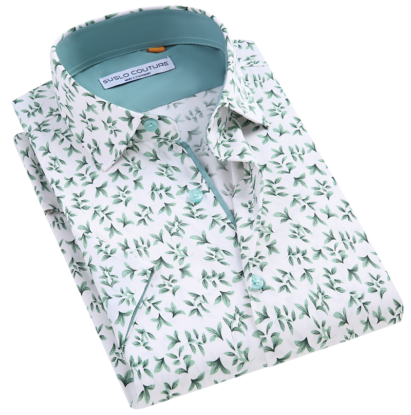 Suslo Gio Printed Short Sleeve Shirt (SC530-21-Green)