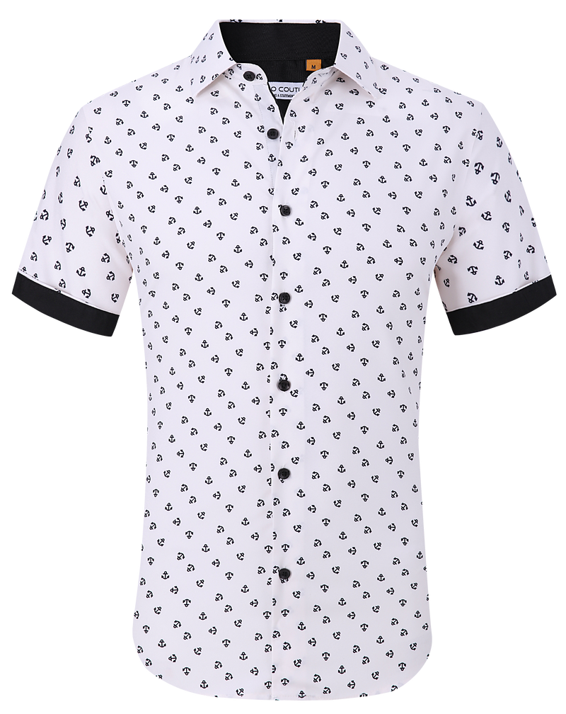 Suslo Gio Printed Short Sleeve Shirt (SC530-22-White)