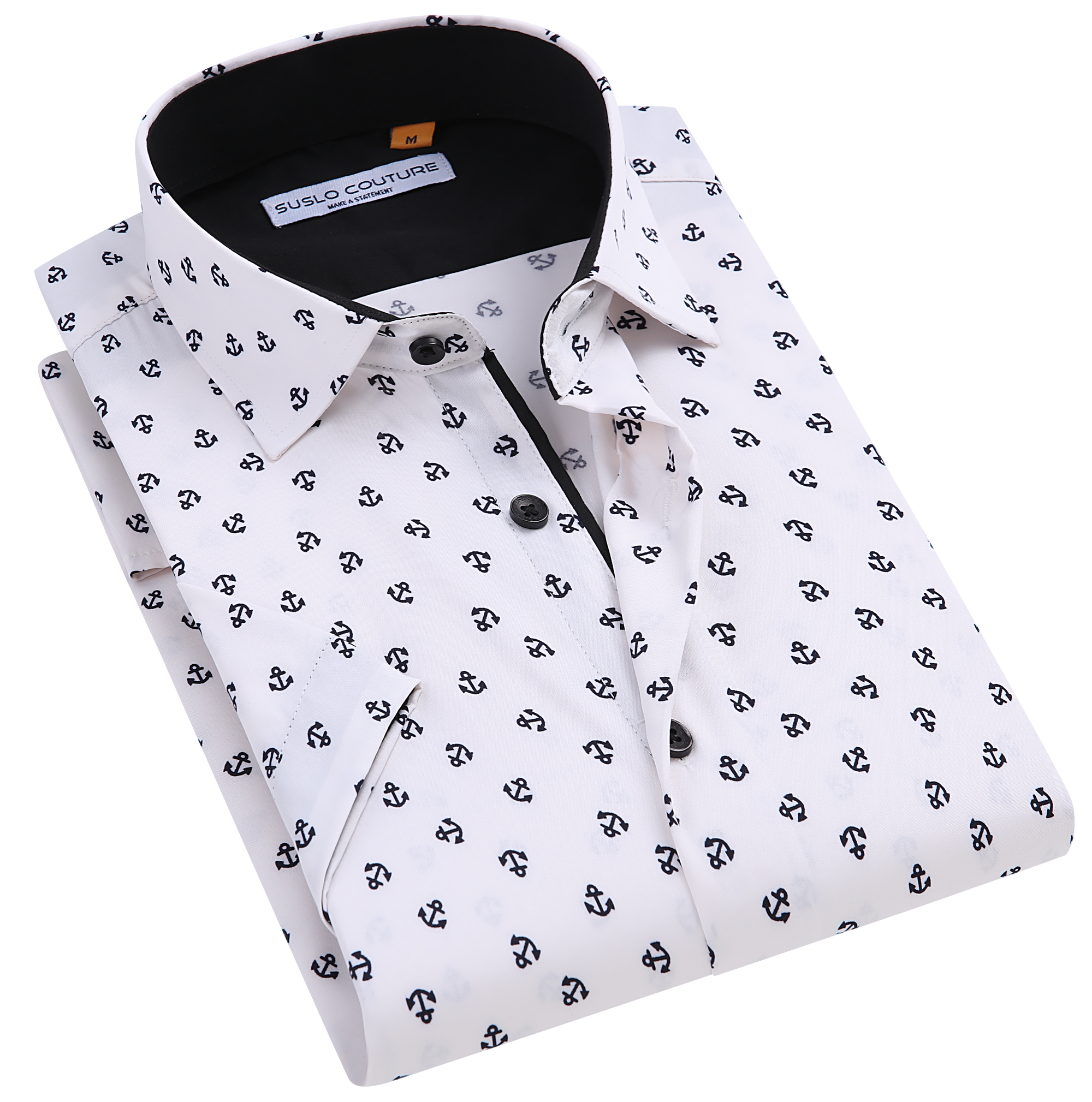 Suslo Gio Printed Short Sleeve Shirt (SC530-22-White)