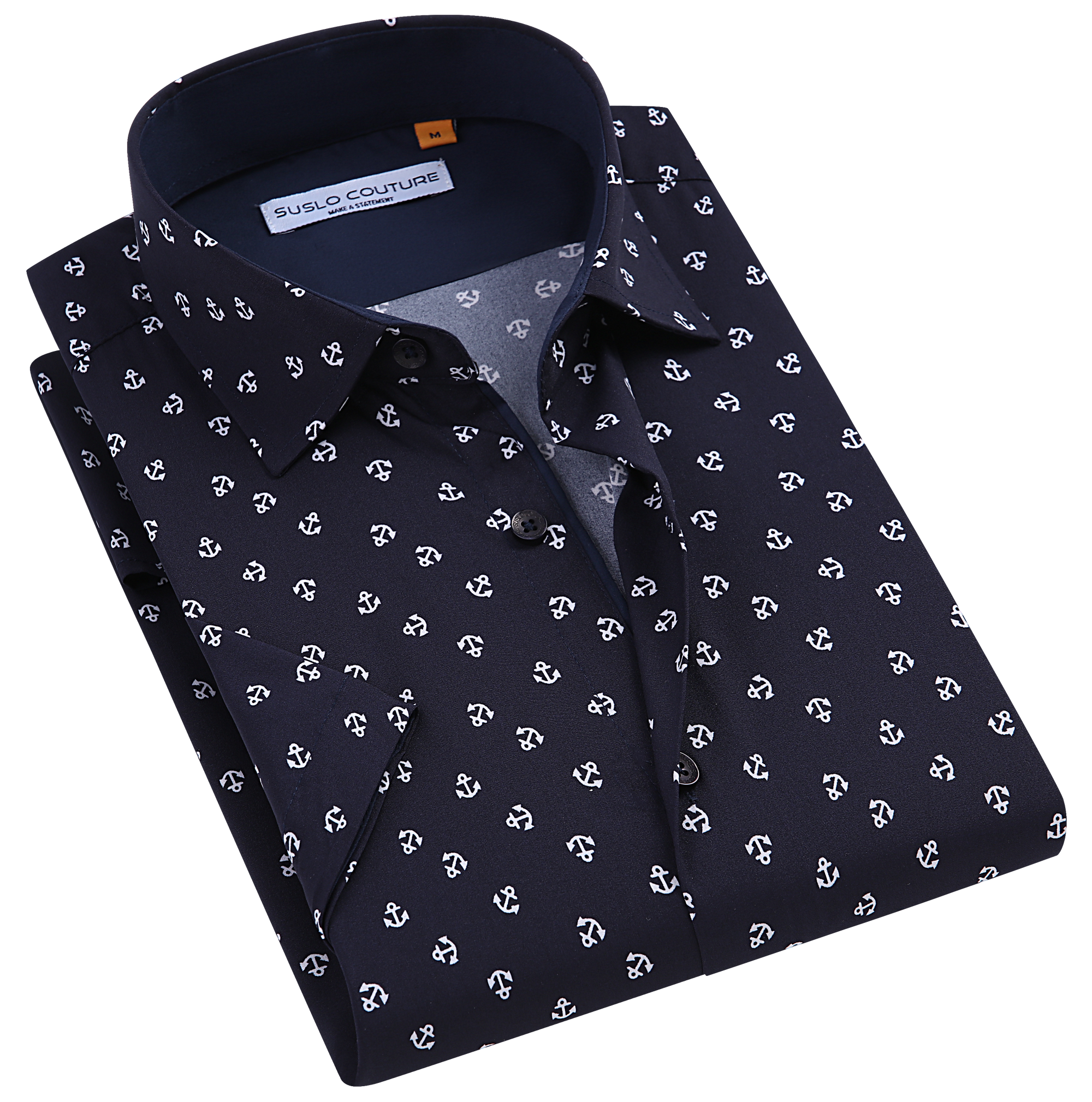 Suslo Gio Printed Short Sleeve Shirt (SC530-23-Navy)