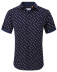 Suslo Gio Printed Short Sleeve Shirt (SC530-23-Navy)
